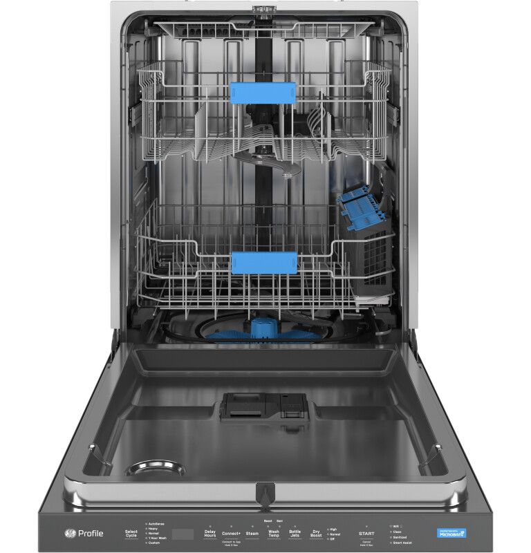 GE Profile PDP715SYVFS 24 Inch Fully Integrated Smart Dishwasher with 16 Place Settings, 44 dBA, 6 Wash Cycles, 3rd Rack, Dry Boost, Steam+Sani, and Microban Antimicrobial Technology