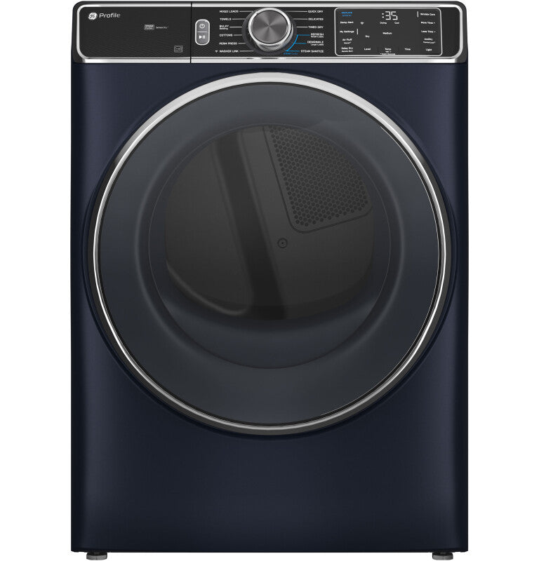 GE PFD87GSPVRS 28 Inch Front Load Smart Gas Dryer with 7.8 cu ft Capacity, Steam Cycle, Washer Link, Built In Wi-Fi, Steam Sanitize, Quick Dry, Reduce Static, Wrinkle Care, Damp Alert, 4 Way Venting.