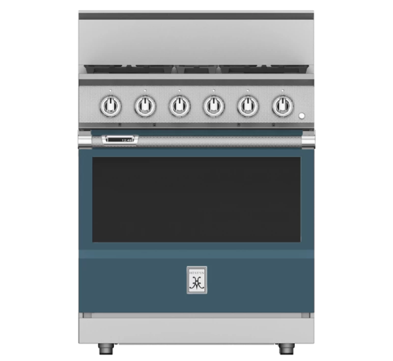 Hestan dual fuel range Pacific Fog Gray