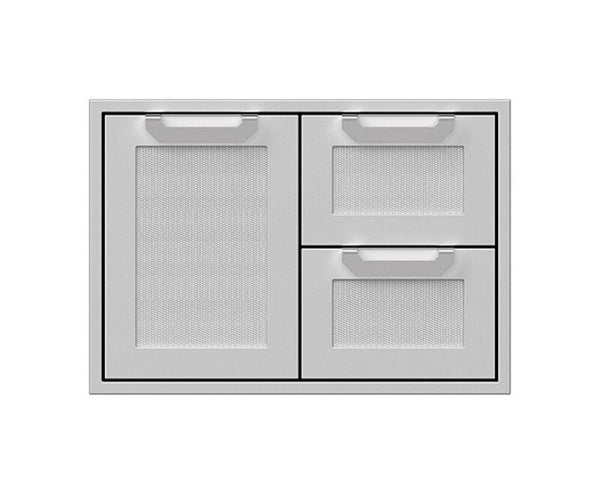 Hestan AGSDR30 30 Inch Double Drawer and Storage Door Combination: Stainless Steel