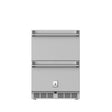 Hestan GRFR24 Outdoor Refrigerator and Freezer Drawer with 5.2 cu. ft. Storage Capacity, LED Lighting, Digital Temperature Display, and UL Certified: Stainless Steel.
