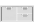 Hestan Aspire AESDR42 42 Inch Double Drawer and Single Storage Door Combo for outdoor kitchen organization.