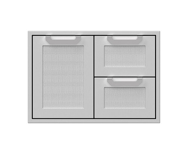 Hestan AGSDR30 30 Inch Double Drawer and Storage Door Combination: Stainless Steel featuring elegant design and durable materials.