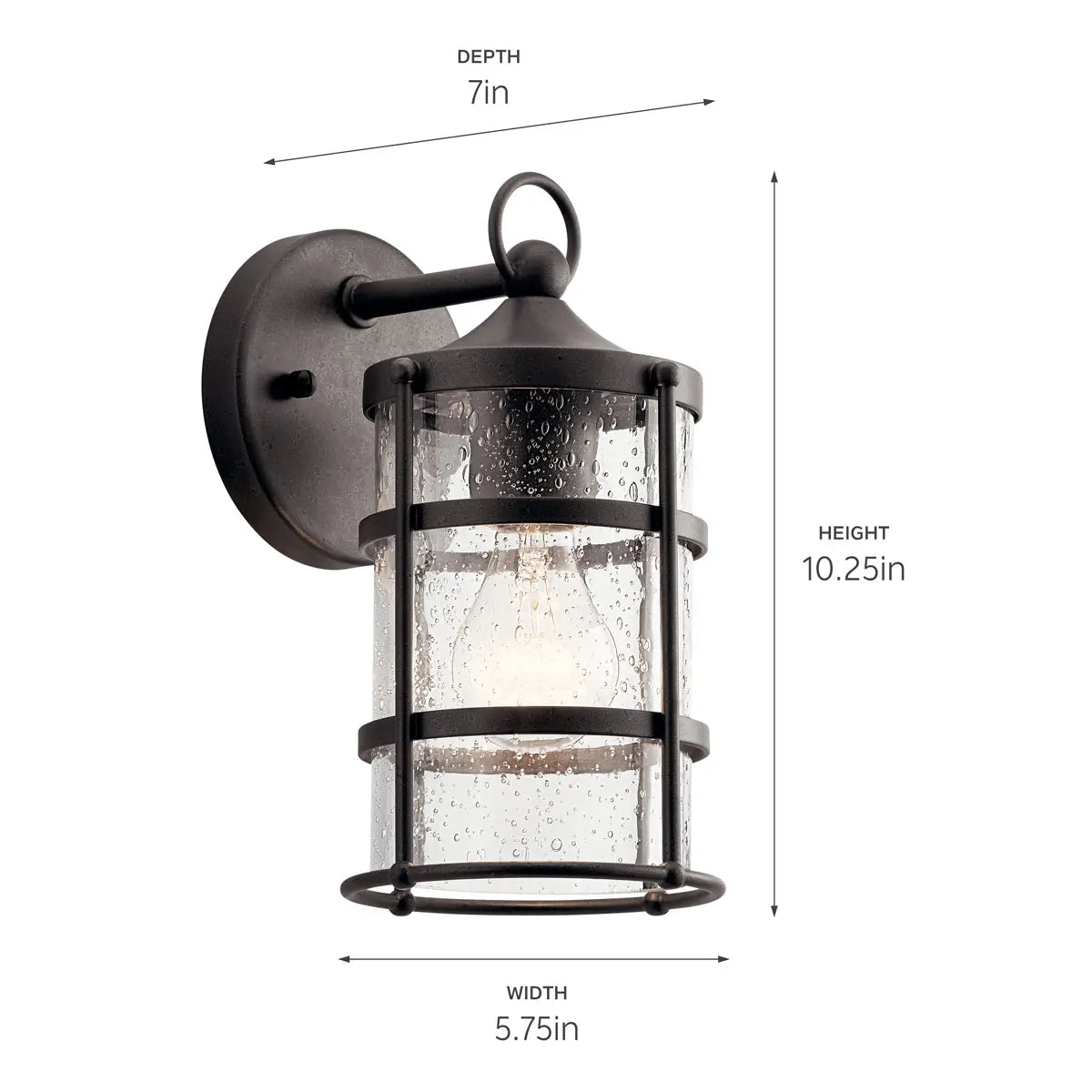 Kichler 49960AVI Outdoor Wall Light, Anvil Iron