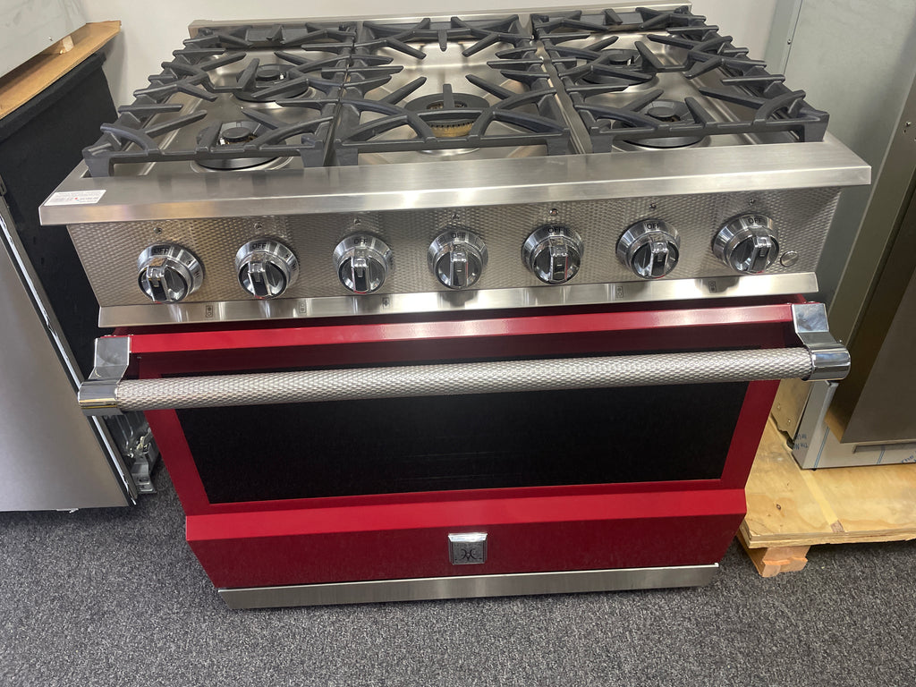 Hestan KRG365NGBG 36 Inch Freestanding Professional Gas Range with Dual-Flow Burner System, Heavy-Duty Cast-Iron Grates, CircuFlame™, PureVection™ Technology,