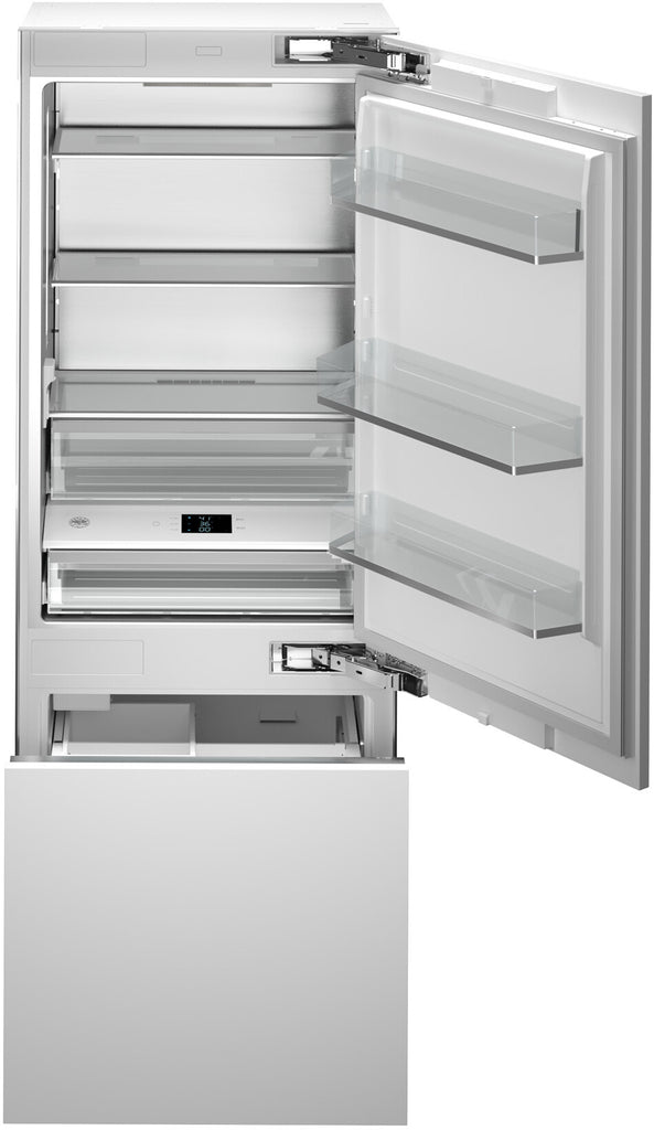 Bertazzoni built-in refrigerator interior with shelves