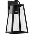 Capital Lighting 943712OZ-GL - Leighton 1-Light Outdoor Wall Lantern in Oiled Bronze with clear glass shade.