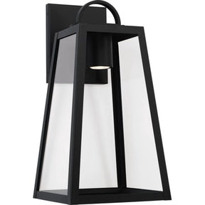 Capital Lighting 943712OZ-GL - Leighton 1-Light Outdoor Wall Lantern in Oiled Bronze with clear glass shade.