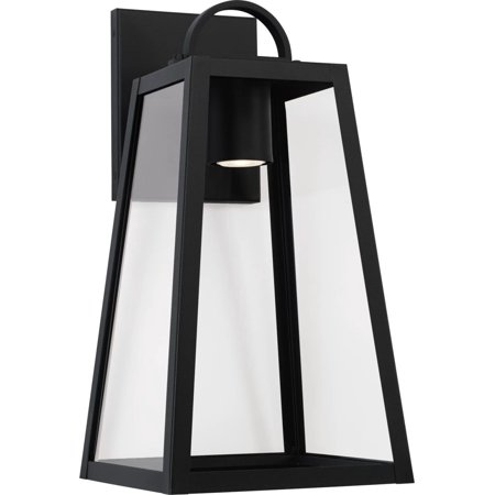 Capital Lighting 943712OZ-GL - Leighton 1-Light Outdoor Wall Lantern in Oiled Bronze with clear glass shade.