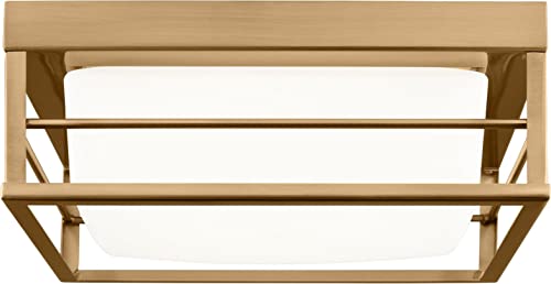 Visual Comfort 7529693S-848 - Dearborn 1-Light LED Small Square Flush Mount Ceiling Fixture in Satin Brass