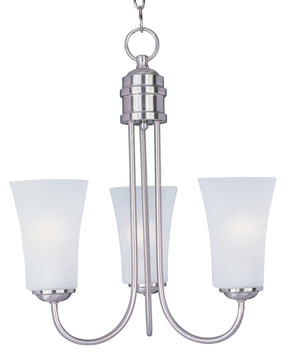 Maxim Lighting 10043FTSN - Logan 3 Light 17 inch Satin Nickel Single-Tier Chandelier Ceiling Light with three frosted glass shades.