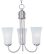Maxim Lighting 10043FTSN - Logan 3 Light 17 inch Satin Nickel Single-Tier Chandelier Ceiling Light with three frosted glass shades.