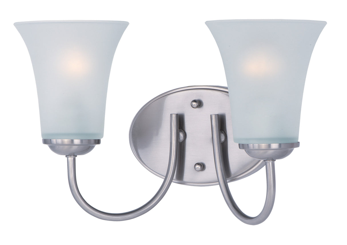 Maxim Lighting 10052FTSN - Logan 2 Light 14 inch Satin Nickel Bath Vanity Wall Light with frosted glass shades