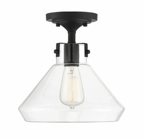 Savoy House 6-9137-1-89 - Walpole 1-Light Ceiling Light in Matte Black, modern design for various decor styles.