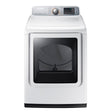 Samsung DVG50M7450W SAMSUNG TOP LOAD GAS DRYER WHITE front view, efficient laundry appliance for stylish homes.