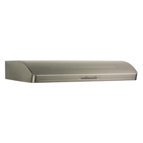 BROAN E66136SS Elite 36" High Performance Range Hood under counter, sleek stainless steel ventilation appliance.