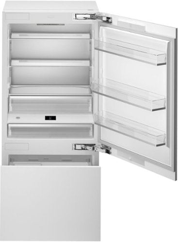 Bertazzoni built-in refrigerator interior with ice maker