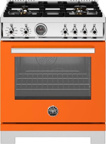 Bertazzoni 30" range orange gas cooktop