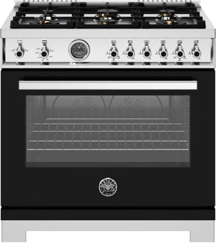 Bertazzoni 36" gas range with 6 brass burners