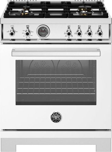 Bertazzoni gas range with 4 brass burners