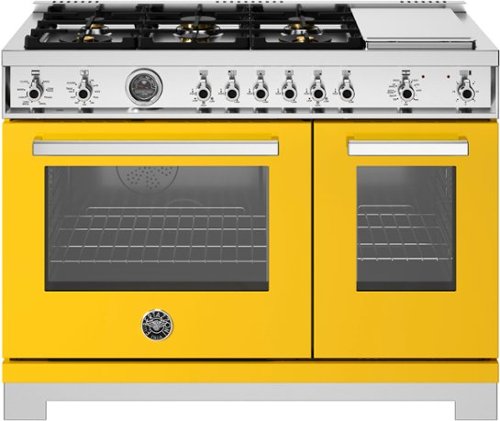 Bertazzoni 48" range electric oven yellow