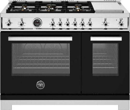 Bertazzoni gas range with griddle and dual ovens