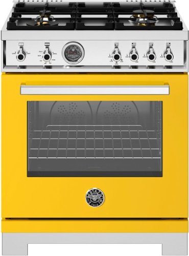 Bertazzoni gas range with brass burners
