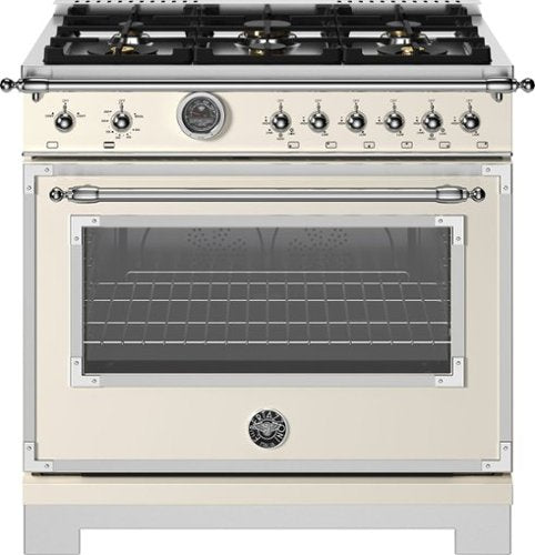 Bertazzoni gas range with brass burners