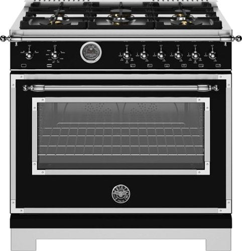 Bertazzoni gas range with six brass burners
