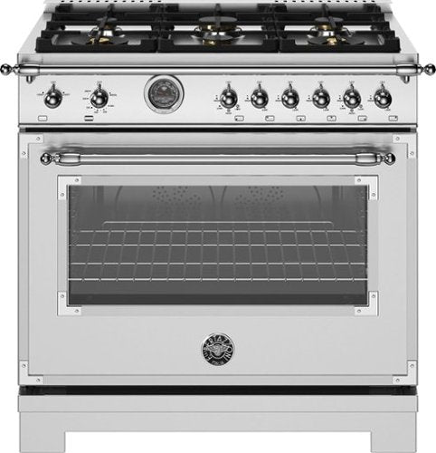 Bertazzoni 36" gas range with 6 brass burners
