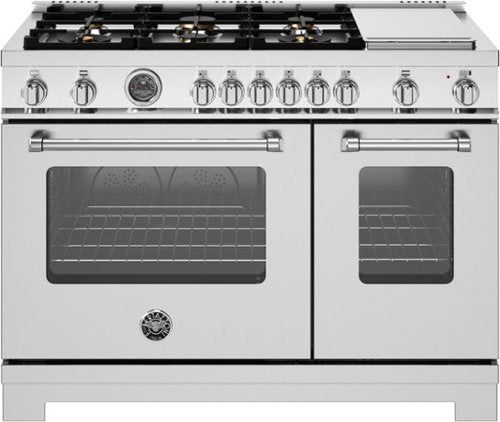 Bertazzoni gas range with 6 burners and griddle