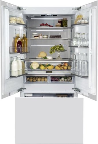 Bertazzoni built-in French door refrigerator interior with shelves and drawers