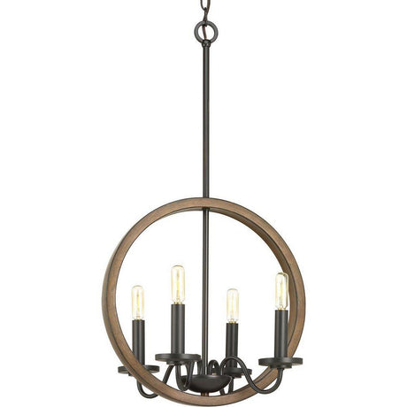 Progress Lighting P400080-020 - Fontayne 4 Light 15.75 inch Antique Bronze Chandelier Ceiling Light, Design Series.