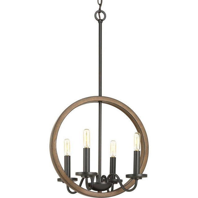 Progress Lighting P400080-020 - Fontayne 4 Light 15.75 inch Antique Bronze Chandelier Ceiling Light, Design Series.