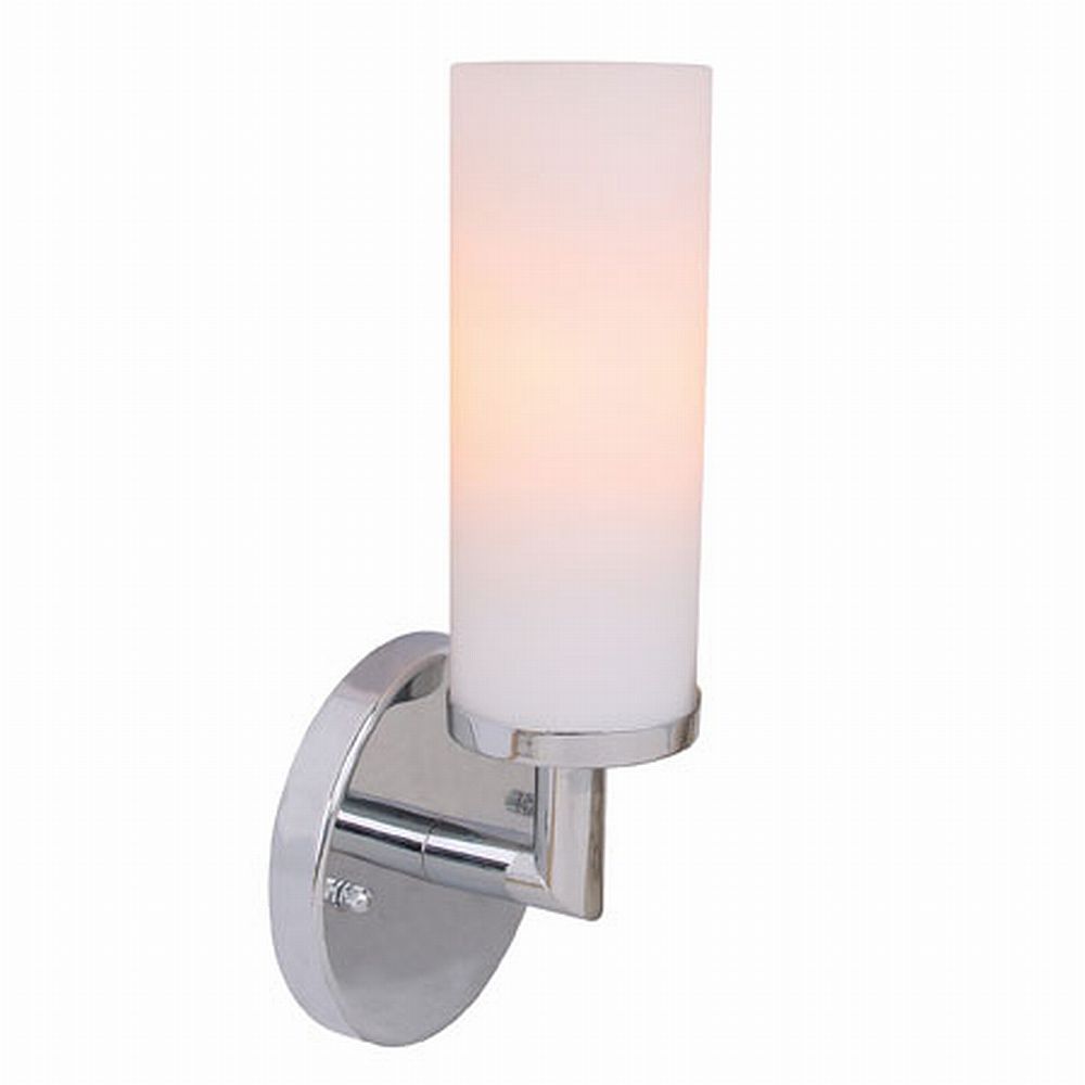 Eurofase SC-1SNE-25 - Sydney 11" Tall Wall Sconce in polished chrome with a frosted glass shade.
