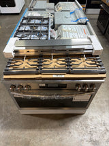 Frigidaire GCFD3661AF 36 Inch Freestanding Dual Fuel Range with 6 Sealed Burners, 4.6 cu. ft. Convection Oven - Open Box