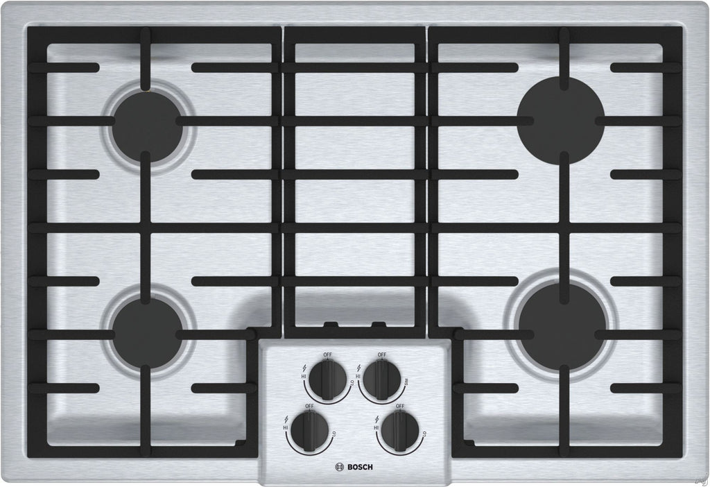 Bosch 30" Gas Cooktop 4 Burners Stainless Steel