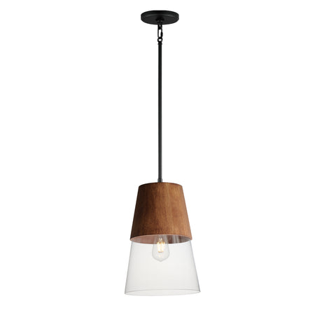 Maxim Lighting 91622CLWNBK - Carpenter 10" Mini Pendant with sleek black finish and clear glass shade.