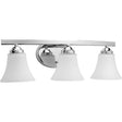 Progress Lighting P2010-15 - Adorn Etched Glass Traditional Bath Vanity Light, 21.5x7.5x6.625 in, Polished Chrome.