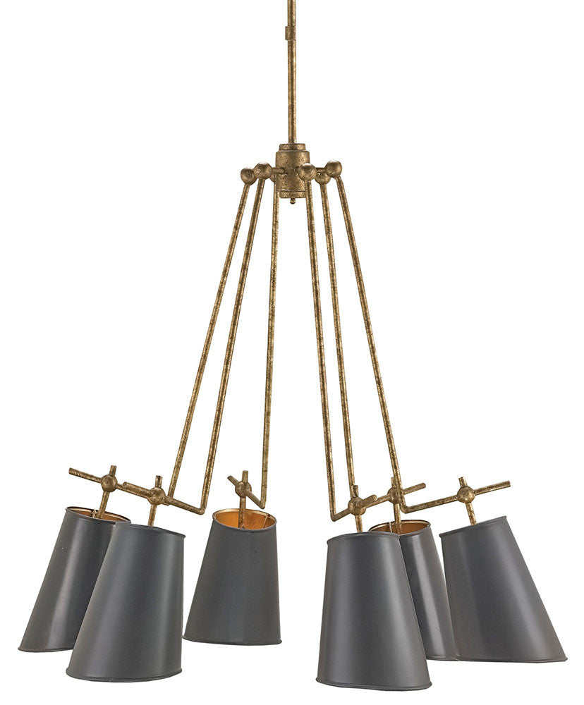 Currey and Company 9503 Jean-Louis Modern Old Brass, Chandelier (Open Box / Scratch & Dent)