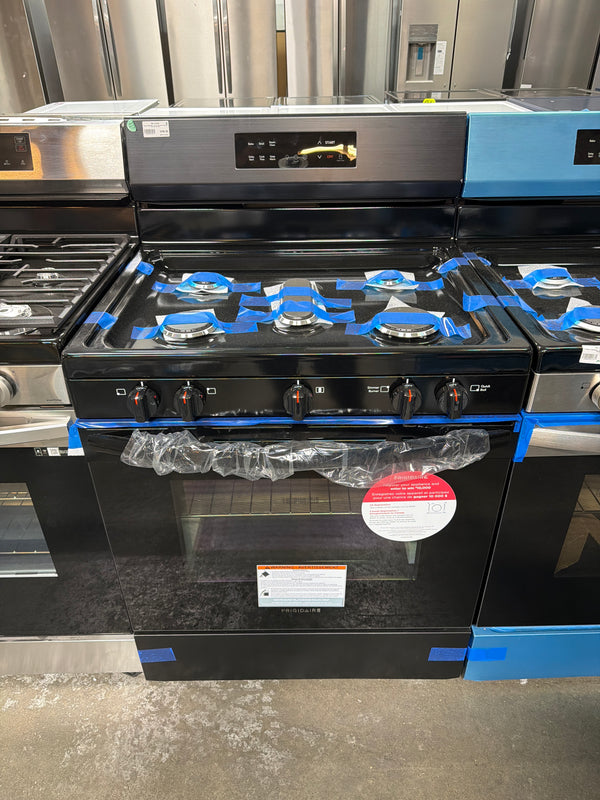 Frigidaire FCRG3062AB - 30-inch Rear Control Gas Range with Quick Boil, Black