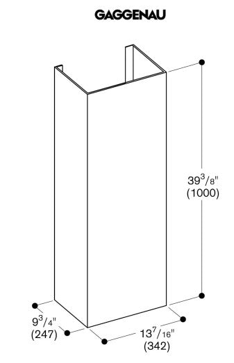 Gaggenau AD200322 Range Hood Chimney Extension