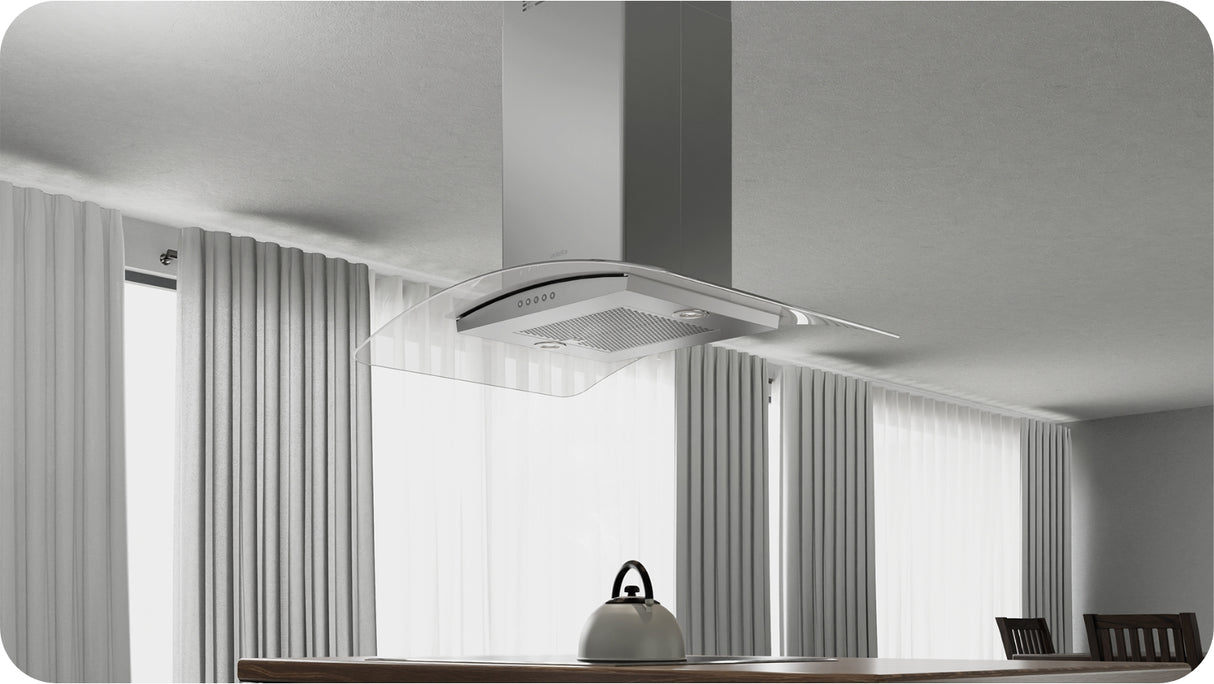 Arietta ADI436SSB Chimney Wall Mount Range Hood, 36 Inch