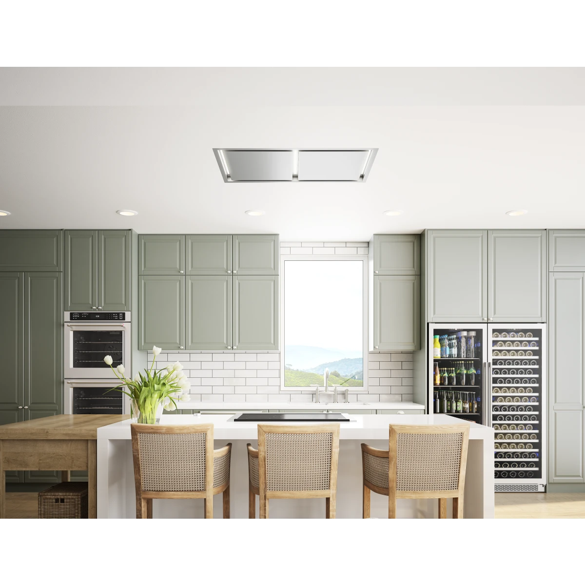 Zephyr ALU-E43CSX Island Range Hood, 43 Inch (Open Box / Scratch & Dent)