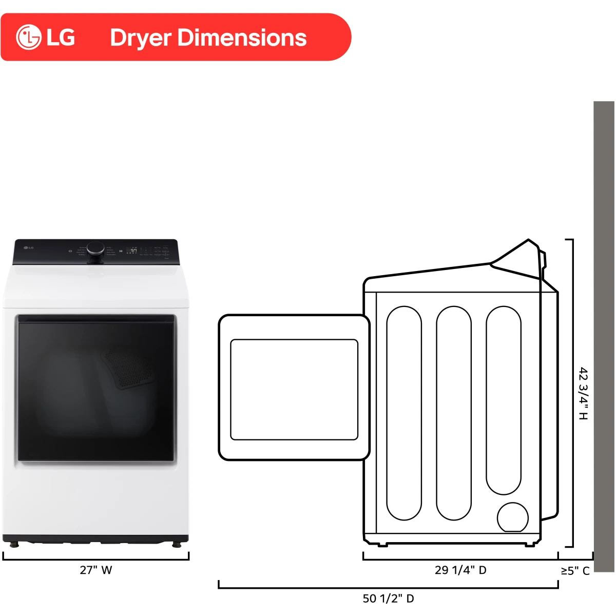 LG DLE8400WE Electric Dryer (Open Box / Scratch & Dent)