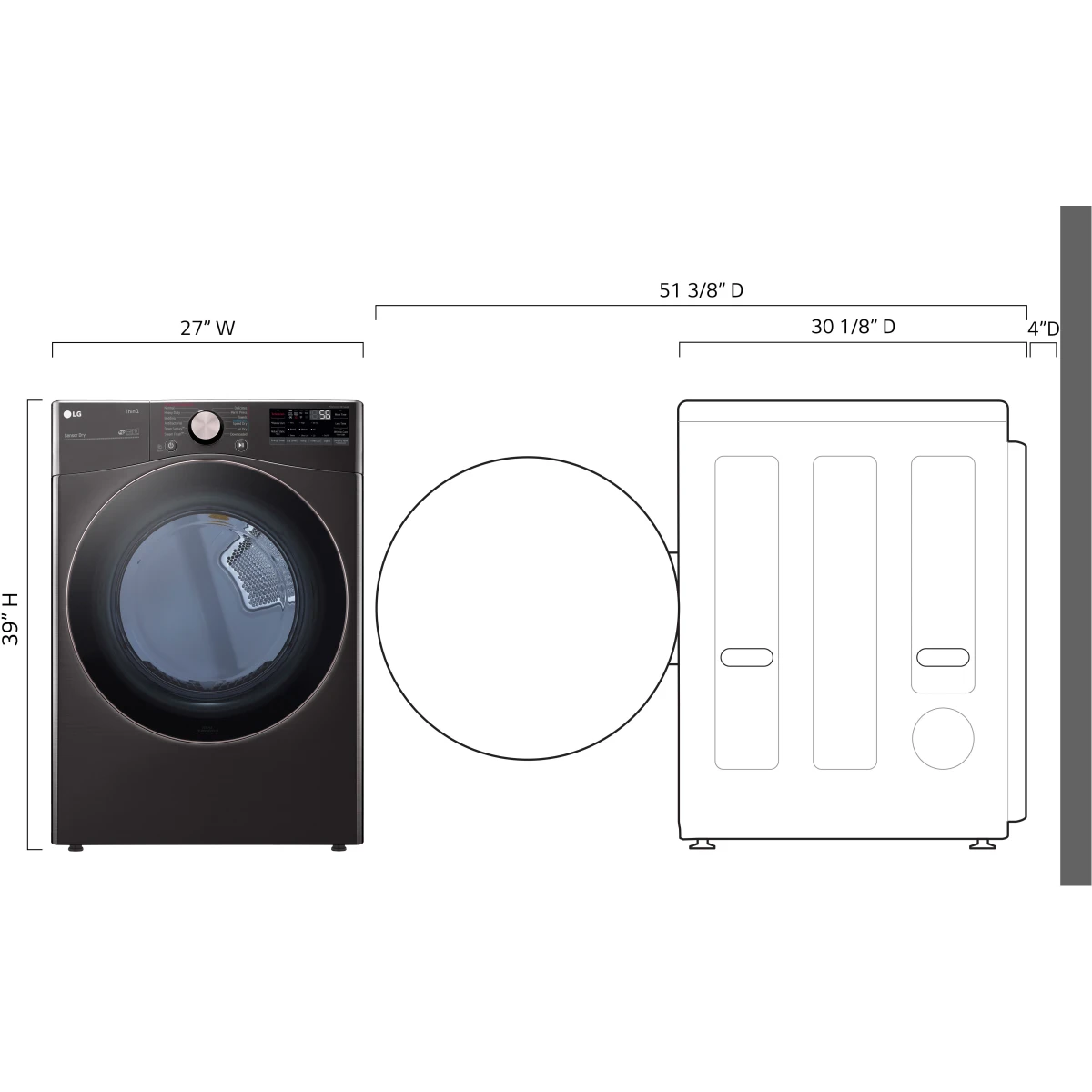 LG DLEX4000B Electric Dryer