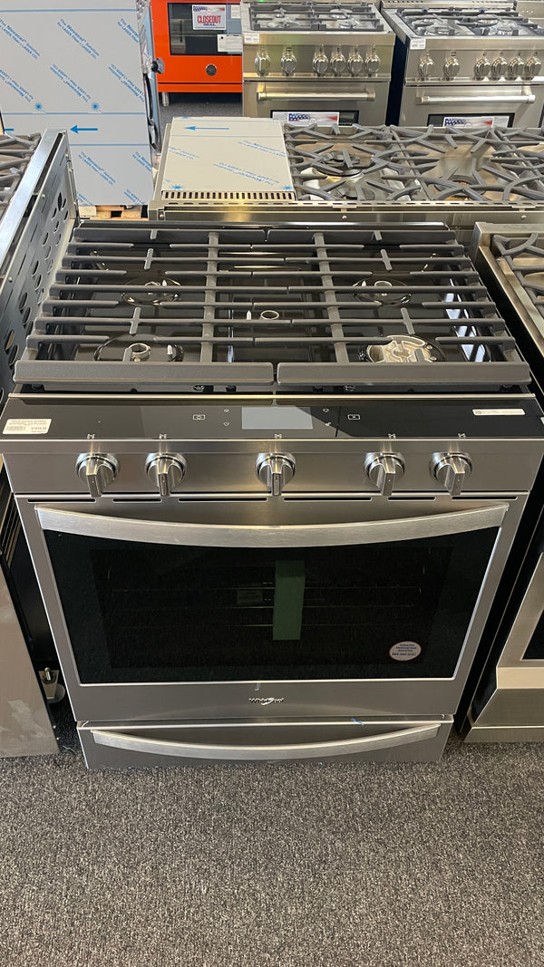 Hestan KRD304NG 30 Inch Dual Fuel Range with 4 Dual Flow Burners, 4.9 Cu. Ft. Oven Capacity, MarquiseDisplay™, Continuous Cast Iron Grates, Full Extension Adjustable Racks, PureVection™, and Soft Clos