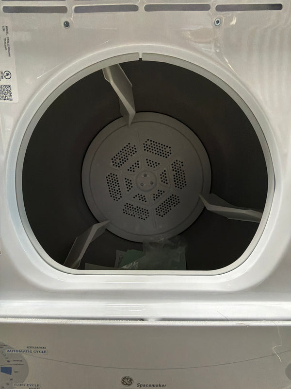 GE DSKS333ECWW 24 Inch Electric Dryer with 3.6 cu. ft. Capacity, 3 Dry Cycles, 3 Temperature Selections