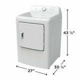 Frigidaire FLVE7000AW 27 inch Electric Dryer with 7 cu. ft. Capacity, 8 Dry Cycles, 4 Temperature Settings, Reversible Door, Wrinkle Guard, Child Lock, and SensorDry™