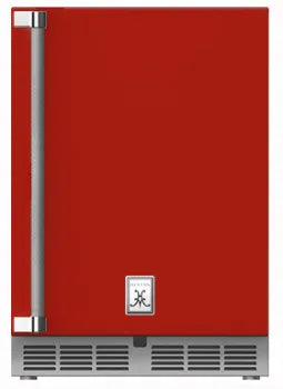 Hestan GRWSR24RD - OUTDOOR DUAL ZONE REFRIGERATOR WITH WINE, SOLID DOOR, WITH LOCK, RIGHT HINGED, 24" - RED